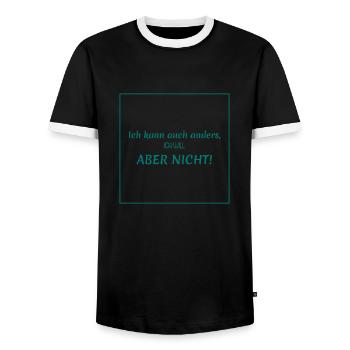 lustige witzige sprüche - ich kann auch anders - Männer Kontrast-T-Shirt - Schwarz/Weiß - Vorne - AI Model Female 172 light (172cm) & AI Model Male 178 light (178cm)