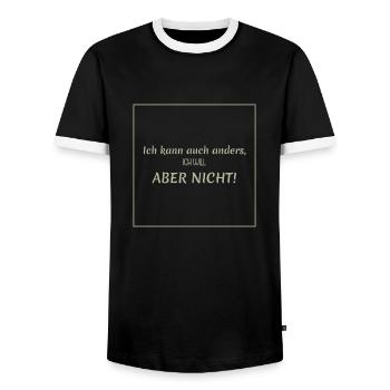 witziger lustiger spruch - Männer Kontrast-T-Shirt - Schwarz/Weiß - Vorne - AI Model Female 172 light (172cm) & AI Model Male 178 light (178cm)