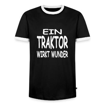 Tractor - Men's Ringer Shirt - black/white - Front - AI Model Female 172 light (172cm) & AI Model Male 178 light (178cm)