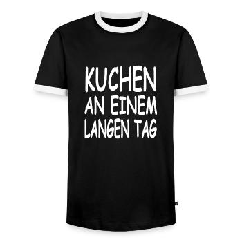 Kuchen - Männer Kontrast-T-Shirt - Schwarz/Weiß - Vorne - AI Model Female 172 light (172cm) & AI Model Male 178 light (178cm)