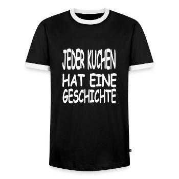 Kuchen - Männer Kontrast-T-Shirt - Schwarz/Weiß - Vorne - AI Model Female 172 light (172cm) & AI Model Male 178 light (178cm)
