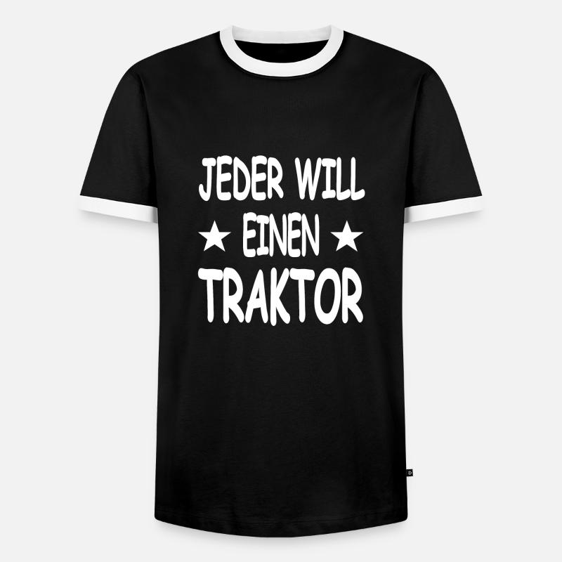 Traktor - Männer Kontrast-T-Shirt - Schwarz/Weiß