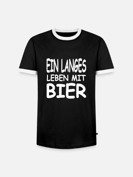 Bier - Männer Kontrast-T-Shirt - Schwarz/Weiß