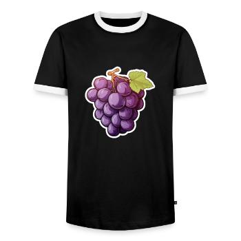Grapes or dark vine - Men's Ringer Shirt - black/white - Front - AI Model Female 172 light (172cm) & AI Model Male 178 light (178cm)