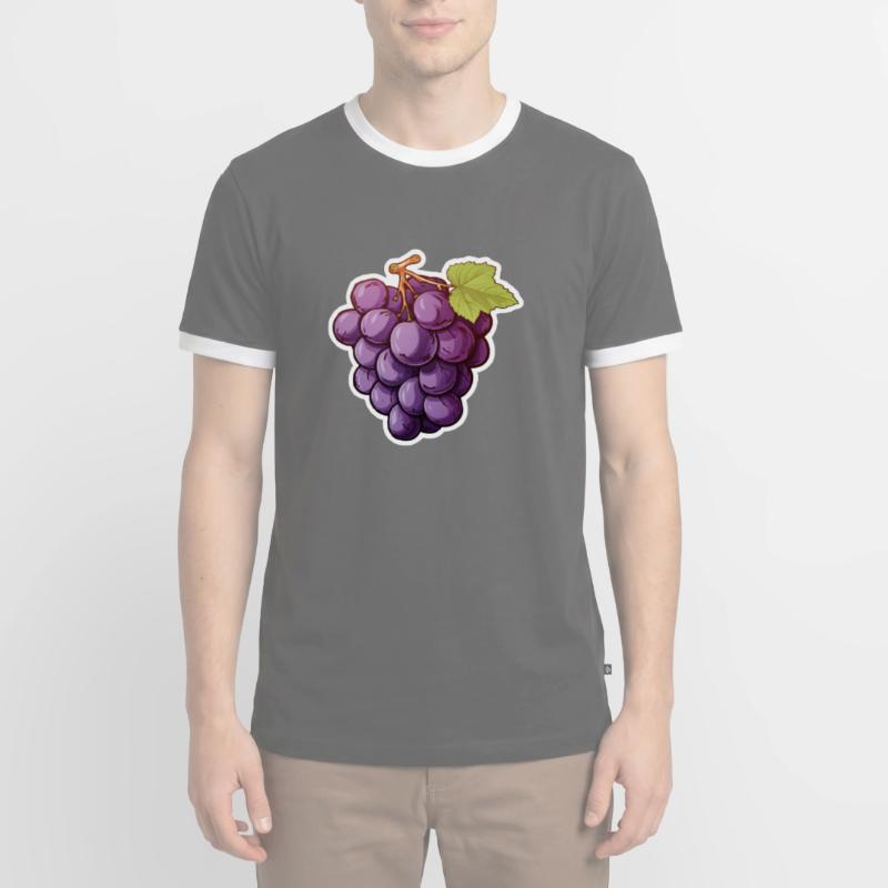 Weintraube oder dunkle Rebe Männer Kontrast-T-Shirt