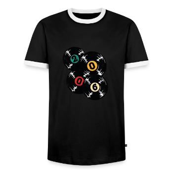 Millésime 2006 - T-shirt contrasté Homme - noir/blanc - Devant - AI Model Female 172 light (172cm) & AI Model Male 178 light (178cm)