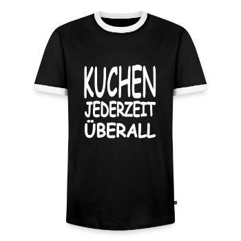 Kuchen - Männer Kontrast-T-Shirt - Schwarz/Weiß - Vorne - AI Model Female 172 light (172cm) & AI Model Male 178 light (178cm)
