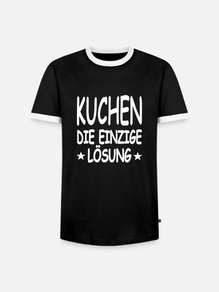 Kuchen - Männer Kontrast-T-Shirt - Schwarz/Weiß