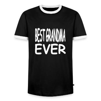 Granny - Men's Ringer Shirt - black/white - Front - AI Model Female 172 light (172cm) & AI Model Male 178 light (178cm)