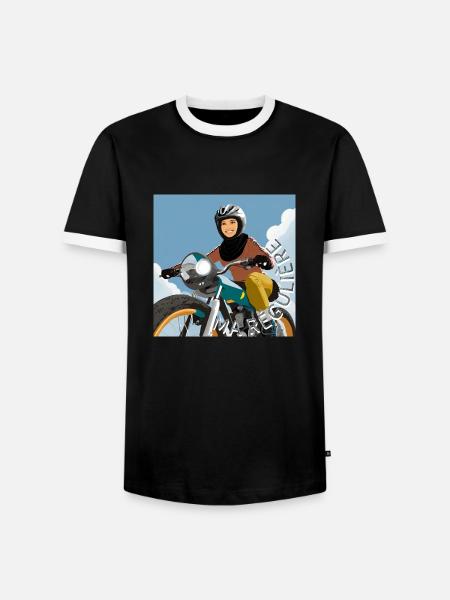 motarde japonaise - T-shirt contrasté Homme - noir/blanc