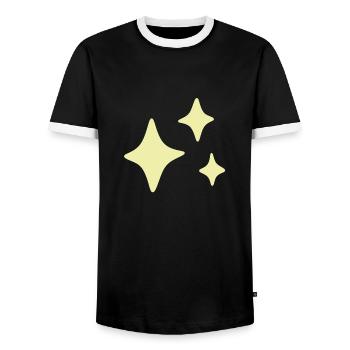 Sparkles Yellow - Men's Ringer Shirt - black/white - Front - AI Model Female 172 light (172cm) & AI Model Male 178 light (178cm)