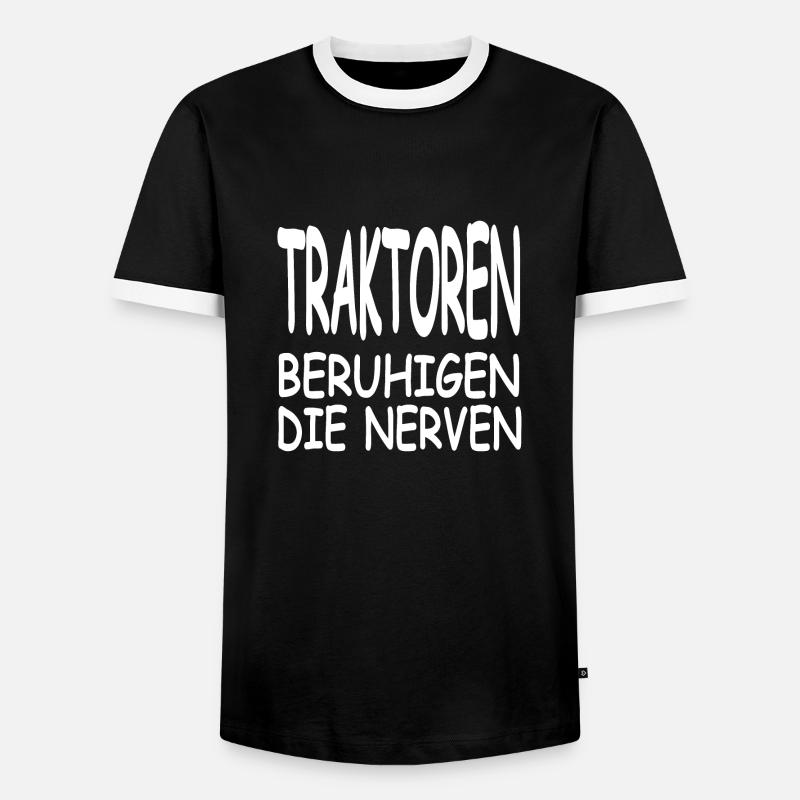 Traktor - Männer Kontrast-T-Shirt - Schwarz/Weiß