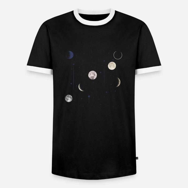 Moon Celestial Astrology - Men's Ringer Shirt - black/white