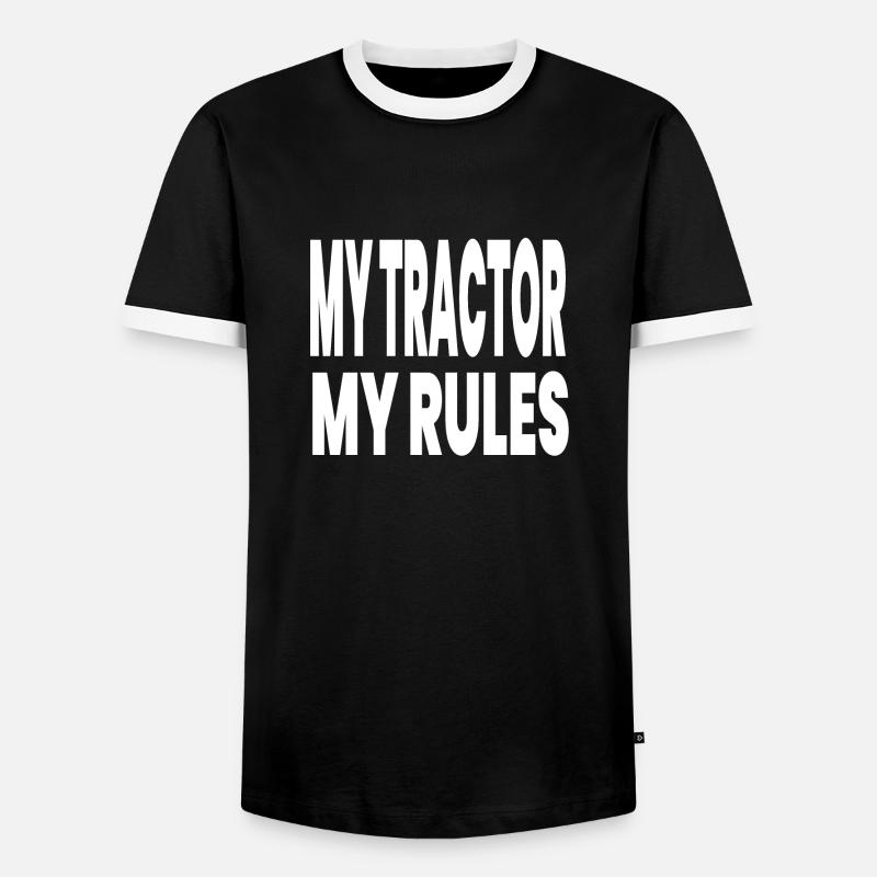 Traktor - Männer Kontrast-T-Shirt - Schwarz/Weiß