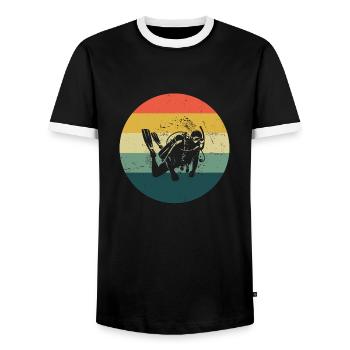 Plongée sous-marine Hommes Plongée sous-marine femme Plongée sous-marine - T-shirt contrasté Homme - noir/blanc - Devant - AI Model Female 172 light (172cm) & AI Model Male 178 light (178cm)