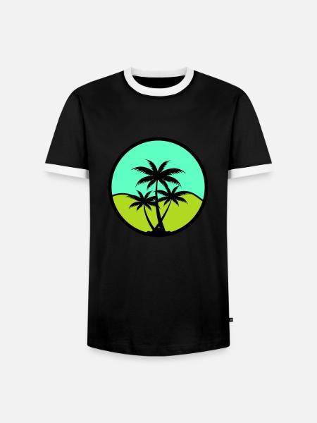 Palm trees - Men's Ringer Shirt - black/white