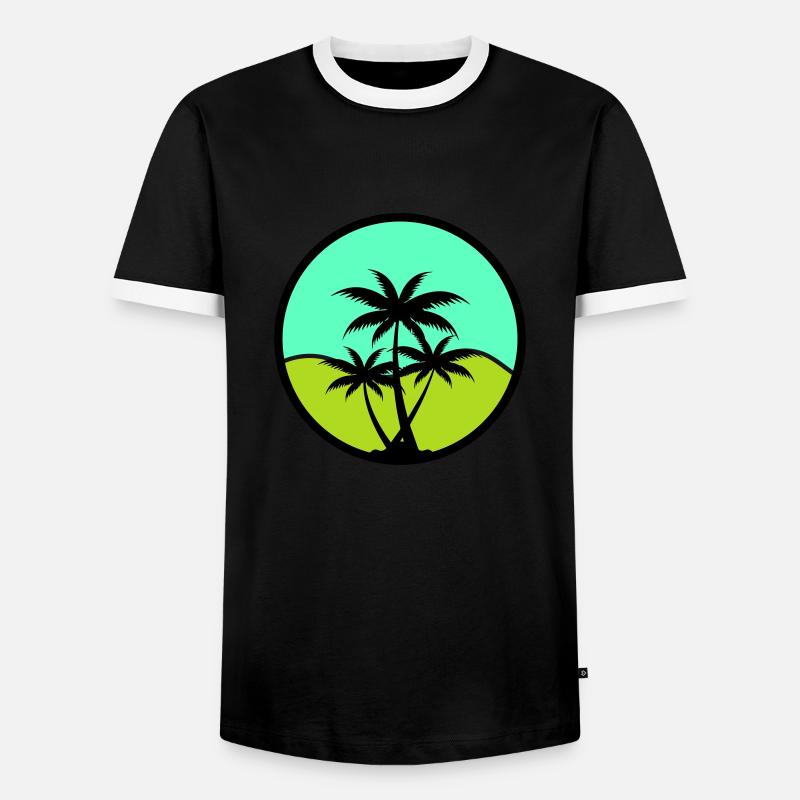 palmen - Männer Kontrast-T-Shirt - Schwarz/Weiß