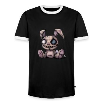 Peluche effrayante - T-shirt contrasté Homme - noir/blanc - Devant - AI Model Female 172 light (172cm) & AI Model Male 178 light (178cm)