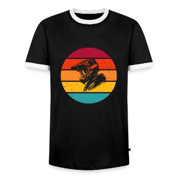 VTT Cyclisme VTT Homme VTT - T-shirt contrasté Homme - noir/blanc - Devant - AI Model Female 172 light (172cm) & AI Model Male 178 light (178cm)