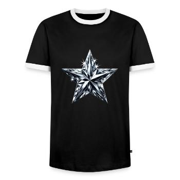 Diamond Shining Star - Men's Ringer Shirt - black/white - Front - AI Model Female 172 light (172cm) & AI Model Male 178 light (178cm)