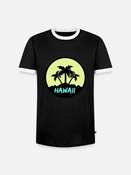 Hawaiian Palms - Men's Ringer Shirt - black/white