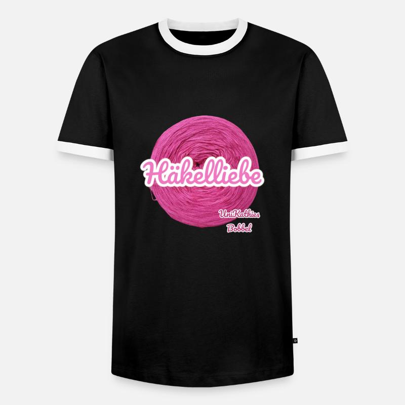 Häkelliebe - Männer Kontrast-T-Shirt - Schwarz/Weiß