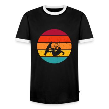 Kitesurfer Kitesurf Kitesurf Femmes - T-shirt contrasté Homme - noir/blanc - Devant - AI Model Female 172 light (172cm) & AI Model Male 178 light (178cm)