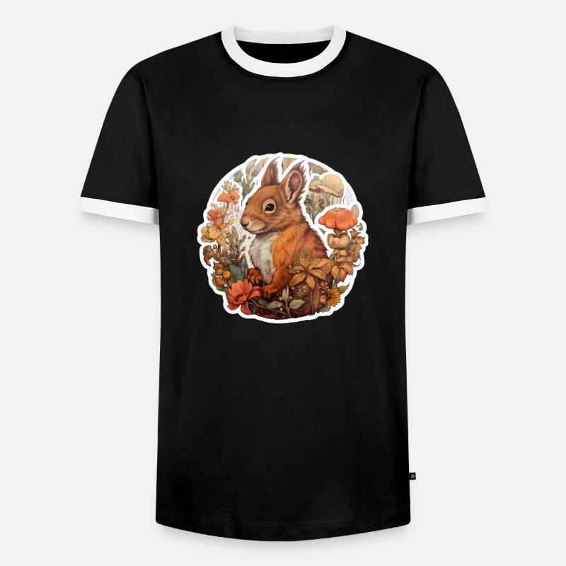 Eichhörnchen flauschig - Männer Kontrast-T-Shirt - Schwarz/Weiß