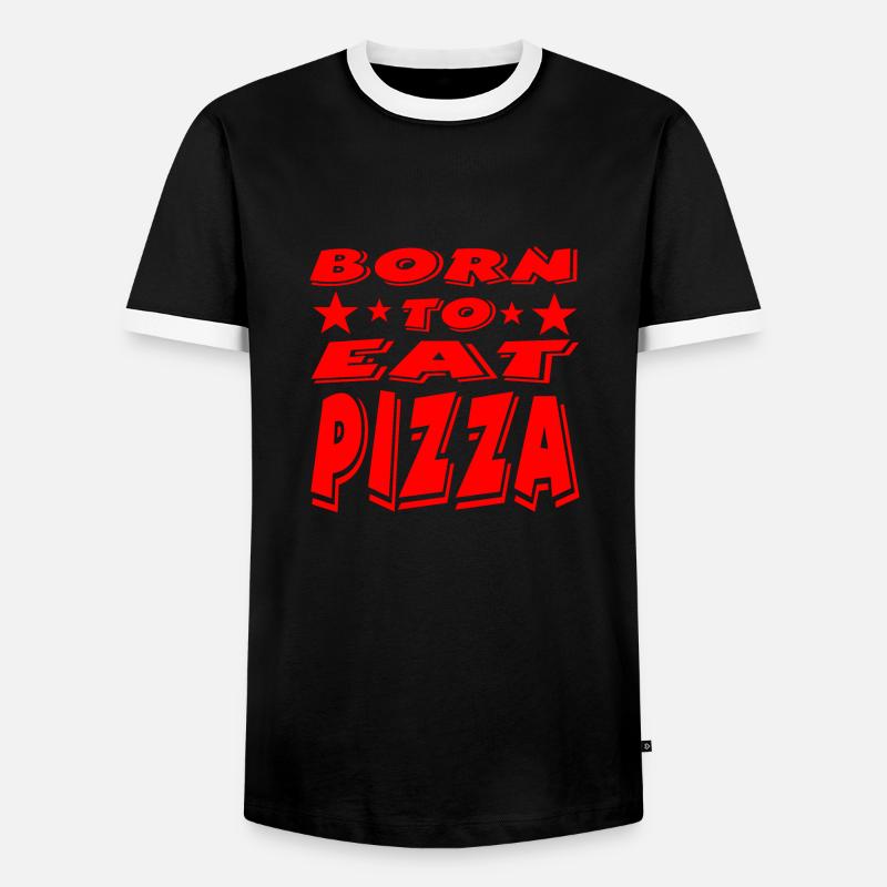 Pizza - Men's Ringer Shirt - black/white
