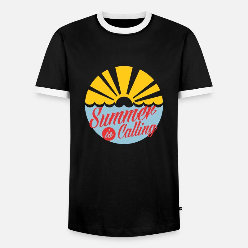 summer is calling red - Männer Kontrast-T-Shirt - Schwarz/Weiß