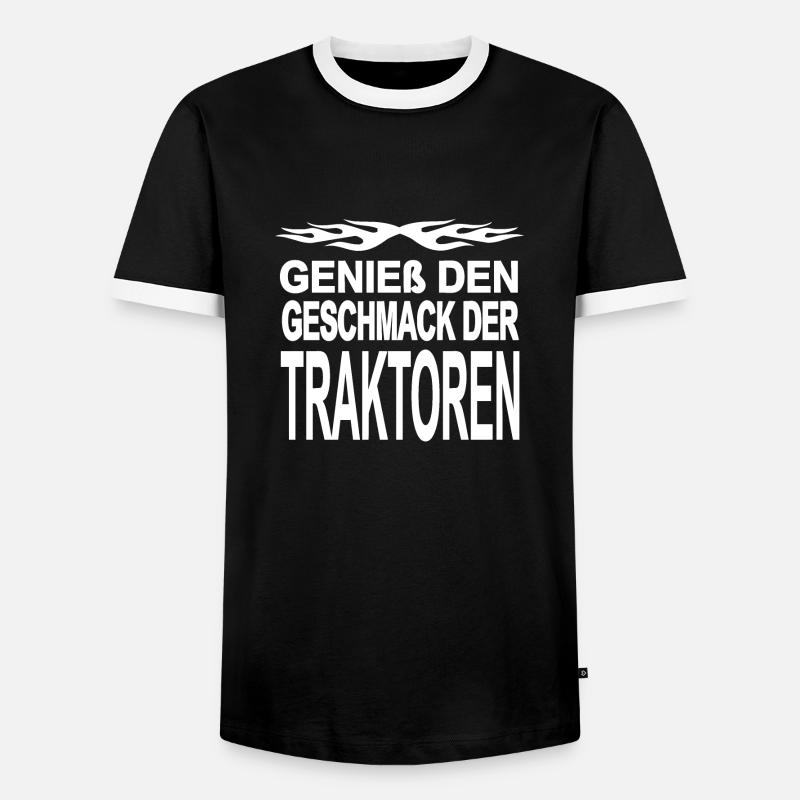Traktor - Männer Kontrast-T-Shirt - Schwarz/Weiß