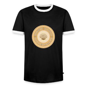 Shellfish Oyster Pearl Seafood Scallop Lover Food - Men's Ringer Shirt - black/white - Front - AI Model Female 172 light (172cm) & AI Model Male 178 light (178cm)