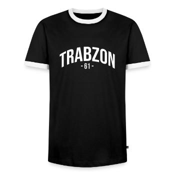 61 Trabzon Türkei Turkiye Geschenk Urlaub TR Türk - Männer Kontrast-T-Shirt - Schwarz/Weiß - Vorne - AI Model Female 172 light (172cm) & AI Model Male 178 light (178cm)