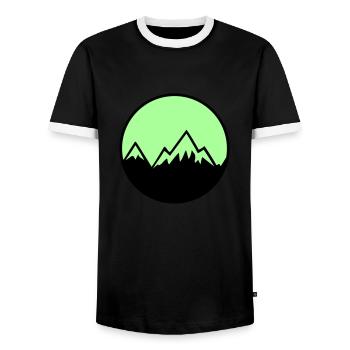 Mountains - Men's Ringer Shirt - black/white - Front - AI Model Female 172 light (172cm) & AI Model Male 178 light (178cm)