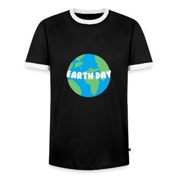 Jour de la Terre - T-shirt contrasté Homme - noir/blanc - Devant - AI Model Female 172 light (172cm) & AI Model Male 178 light (178cm)