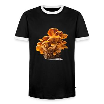 Les champignons sont de toutes les couleurs et de toutes les tailles - T-shirt contrasté Homme - noir/blanc - Devant - AI Model Female 172 light (172cm) & AI Model Male 178 light (178cm)