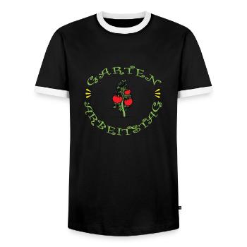 Gartenarbeitstag ist mein Lieblingstag - Männer Kontrast-T-Shirt - Schwarz/Weiß - Vorne - AI Model Female 172 light (172cm) & AI Model Male 178 light (178cm)