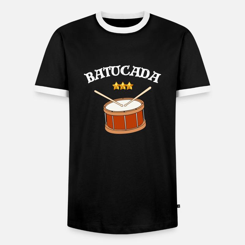 batucada, percussion, drum - Men's Ringer Shirt - black/white