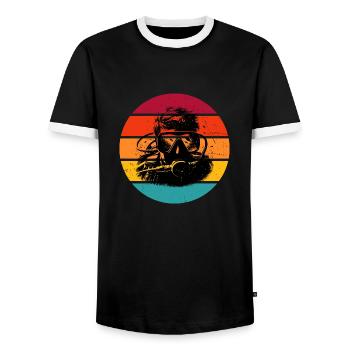 Free Dive Taucher Scuba Tauchen Scuba Diver - Männer Kontrast-T-Shirt - Schwarz/Weiß - Vorne - AI Model Female 172 light (172cm) & AI Model Male 178 light (178cm)