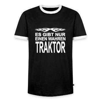 Traktor - Männer Kontrast-T-Shirt - Schwarz/Weiß - Vorne - AI Model Female 172 light (172cm) & AI Model Male 178 light (178cm)