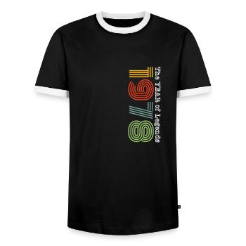 Vintage 1978 - Männer Kontrast-T-Shirt - Schwarz/Weiß - Vorne - AI Model Female 172 light (172cm) & AI Model Male 178 light (178cm)