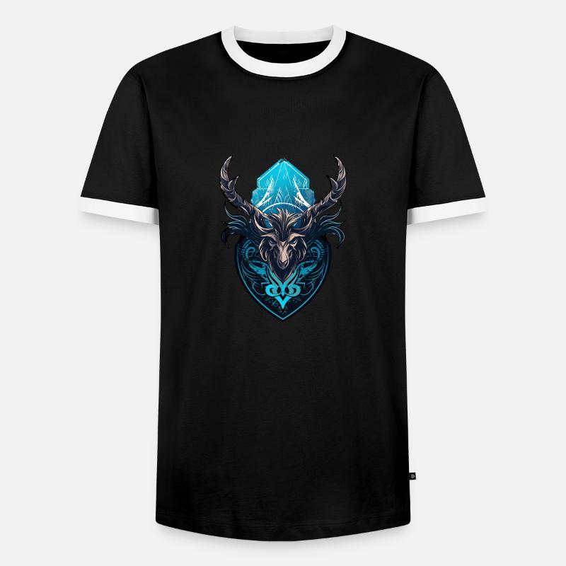 Frost Elch - Männer Kontrast-T-Shirt - Schwarz/Weiß