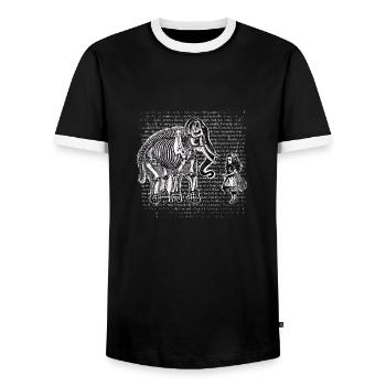 Alice au pays des merveilles et l’éléphant - T-shirt contrasté Homme - noir/blanc - Devant - AI Model Female 172 light (172cm) & AI Model Male 178 light (178cm)