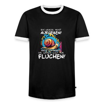Motivationsspruch Ich werde nicht aufgeben - Männer Kontrast-T-Shirt - Schwarz/Weiß - Vorne - AI Model Female 172 light (172cm) & AI Model Male 178 light (178cm)