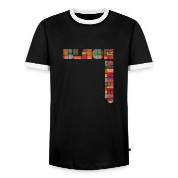 Black Sheep Retro - Männer Kontrast-T-Shirt - Schwarz/Weiß - Vorne - AI Model Female 172 light (172cm) & AI Model Male 178 light (178cm)