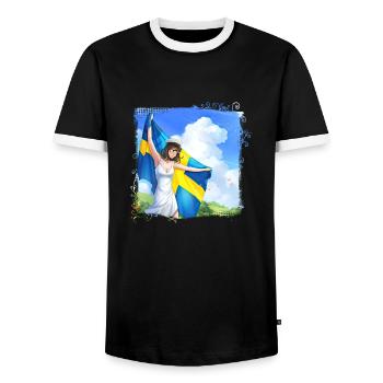 Abschlussfeier 2024 Abiturfeier - Männer Kontrast-T-Shirt - Schwarz/Weiß - Vorne - AI Model Female 172 light (172cm) & AI Model Male 178 light (178cm)