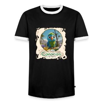 Sittich - Männer Kontrast-T-Shirt - Schwarz/Weiß - Vorne - AI Model Female 172 light (172cm) & AI Model Male 178 light (178cm)