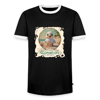 Taube - Männer Kontrast-T-Shirt - Schwarz/Weiß - Vorne - AI Model Female 172 light (172cm) & AI Model Male 178 light (178cm)