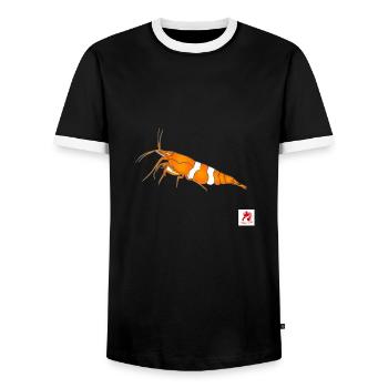 1000182175 - Men's Ringer Shirt - black/white - Front - AI Model Female 172 light (172cm) & AI Model Male 178 light (178cm)