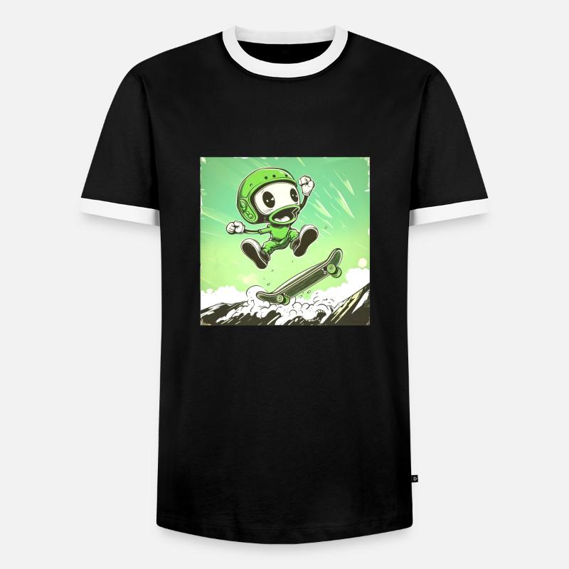 Skully Pete - Männer Kontrast-T-Shirt - Schwarz/Weiß
